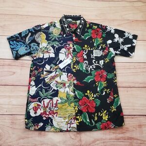 NEW Beams Plus Japan Dale Hope Shirt Mens Medium Black Floral Hawaiian Camp